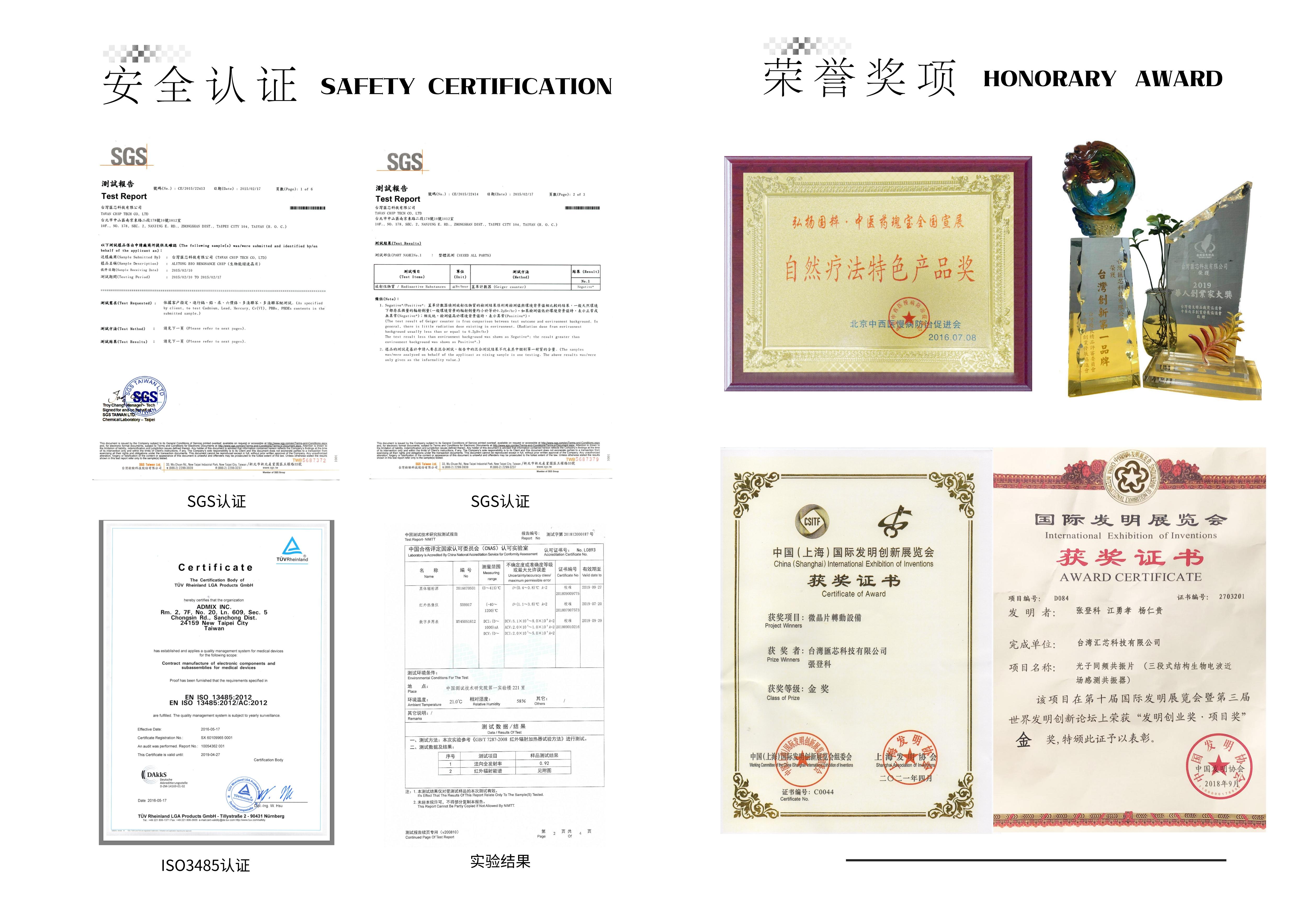安全认证/荣誉证书